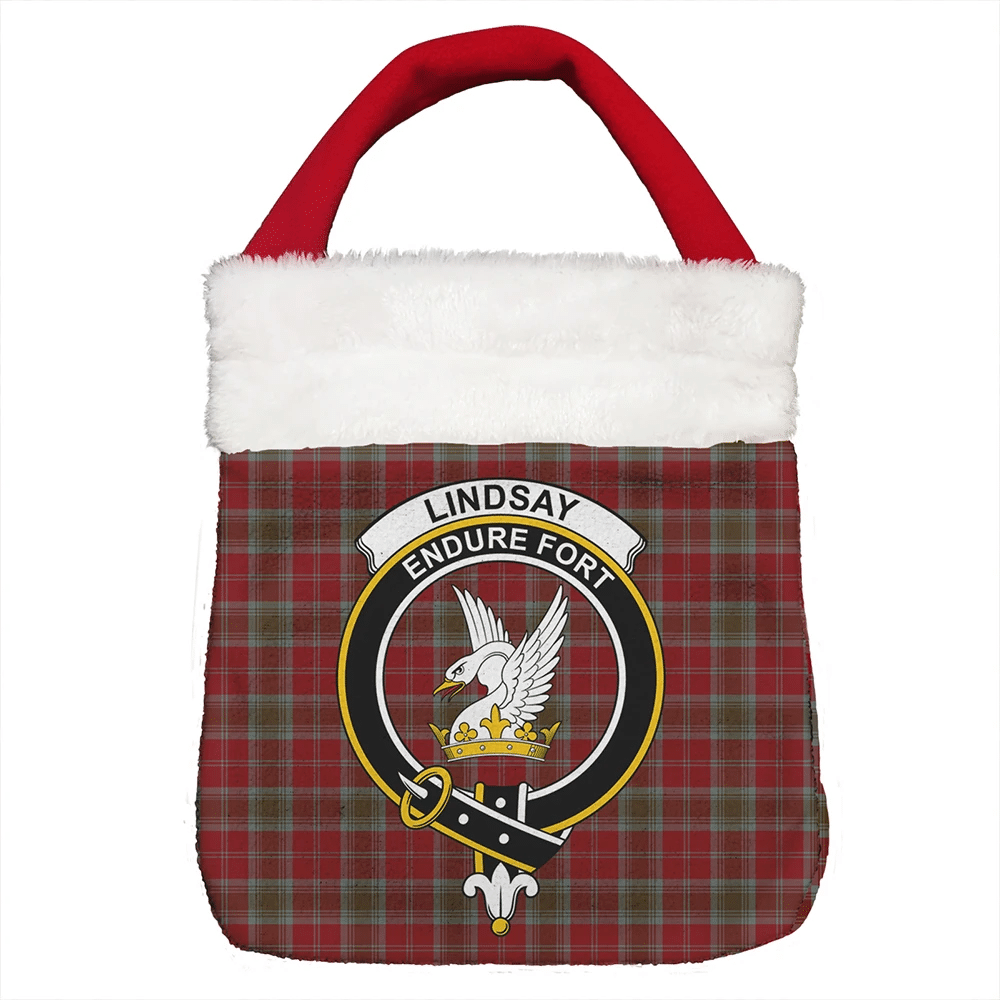 Lindsay Weathered Tartan Crest Christmas Gift Bag