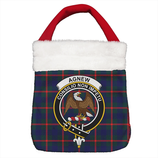 Agnew Modern Tartan Crest Christmas Gift Bag