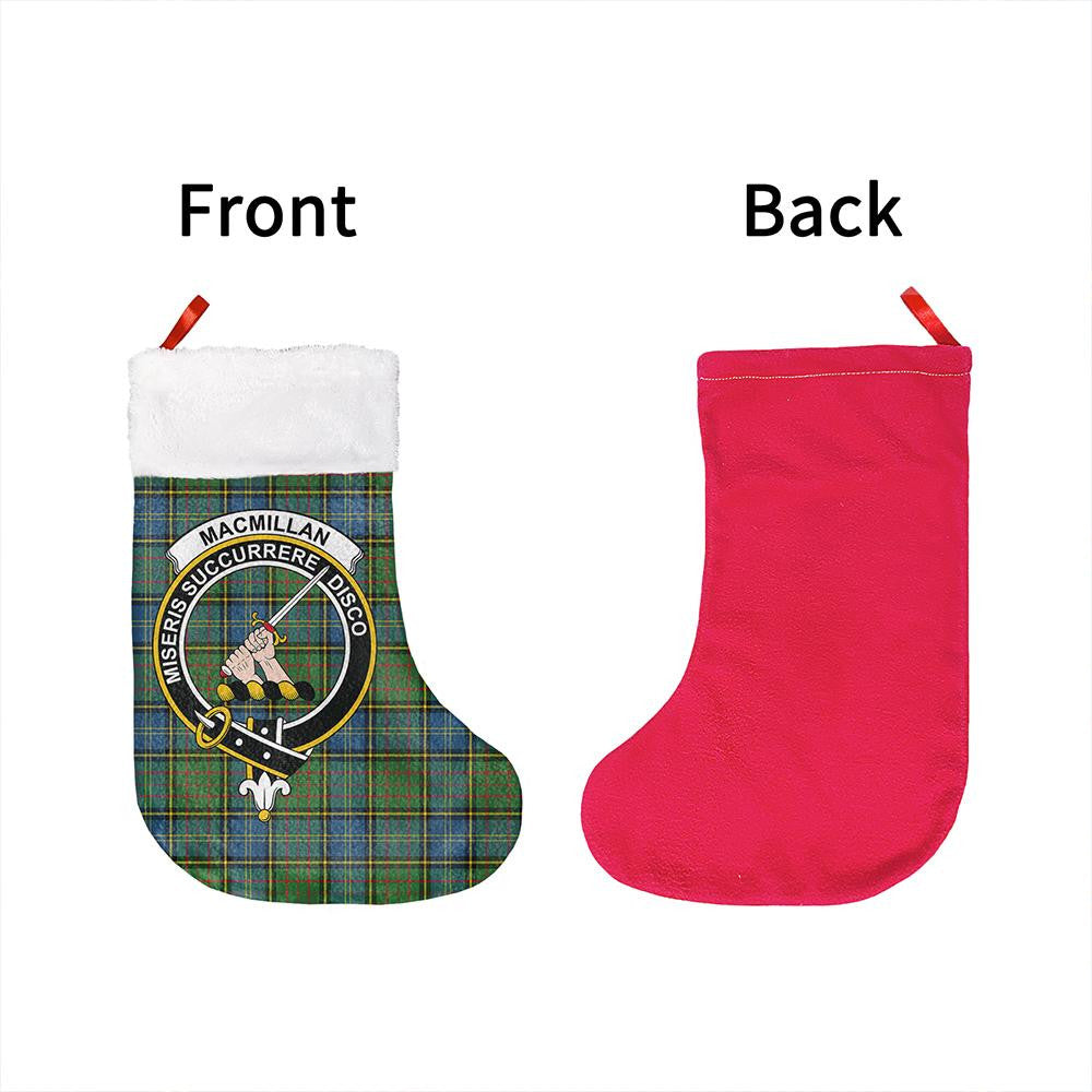 MacMillan Hunting Ancient Tartan Classic Crest Christmas Sock