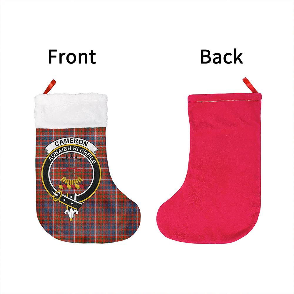 Cameron of Lochiel Ancient Tartan Classic Crest Christmas Sock