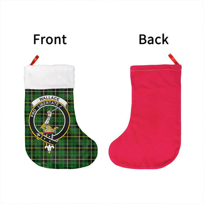 Wallace Hunting - Green Tartan Classic Crest Christmas Sock