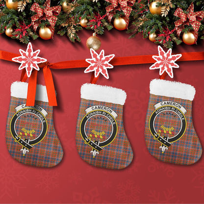 Cameron of Lochiel Ancient Tartan Classic Crest Christmas Sock