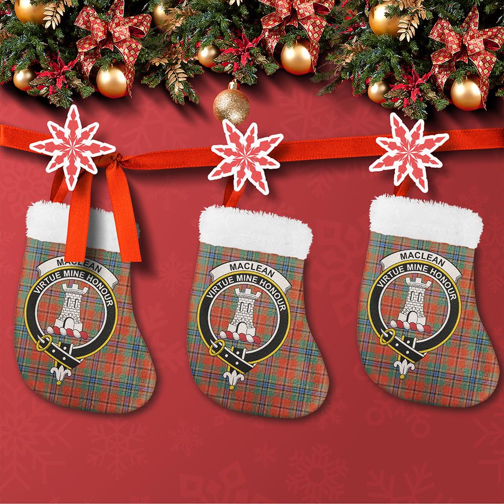 MacLean of Duart Ancient Tartan Classic Crest Christmas Sock