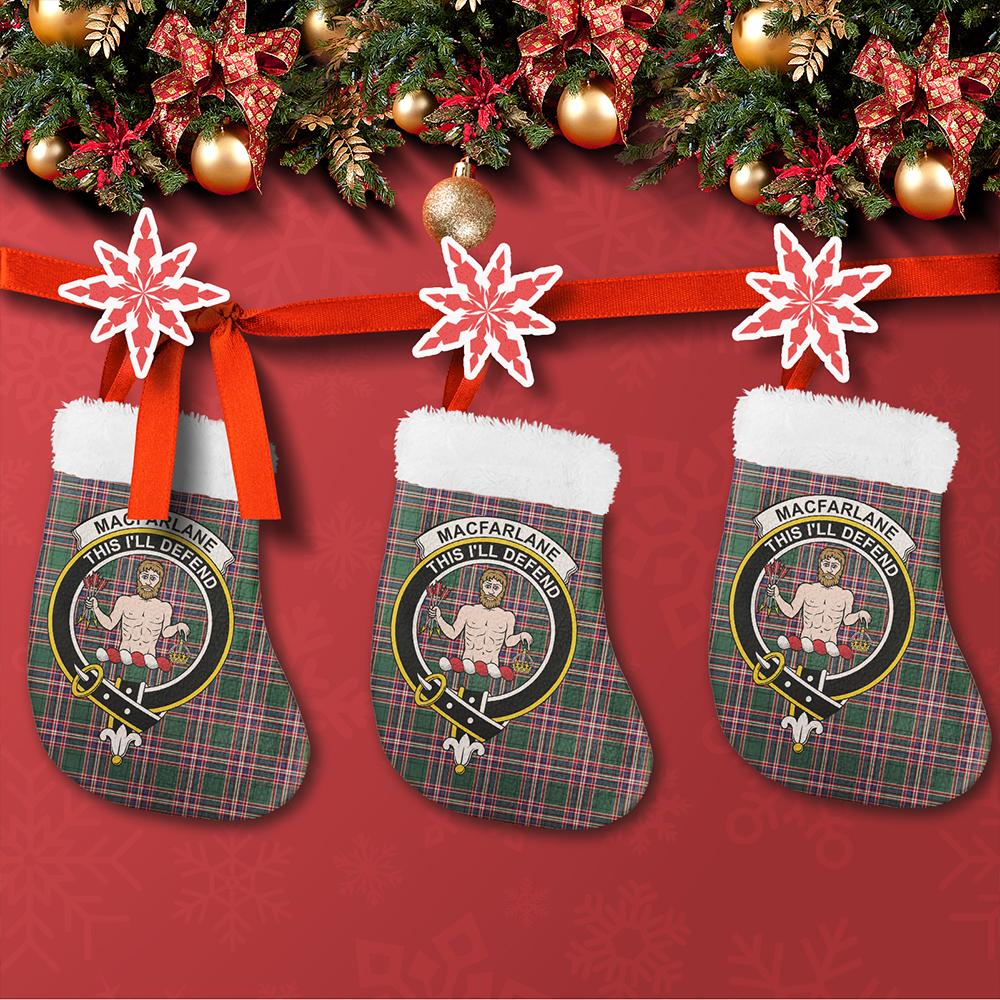 MacFarlane Hunting Modern Tartan Classic Crest Christmas Sock