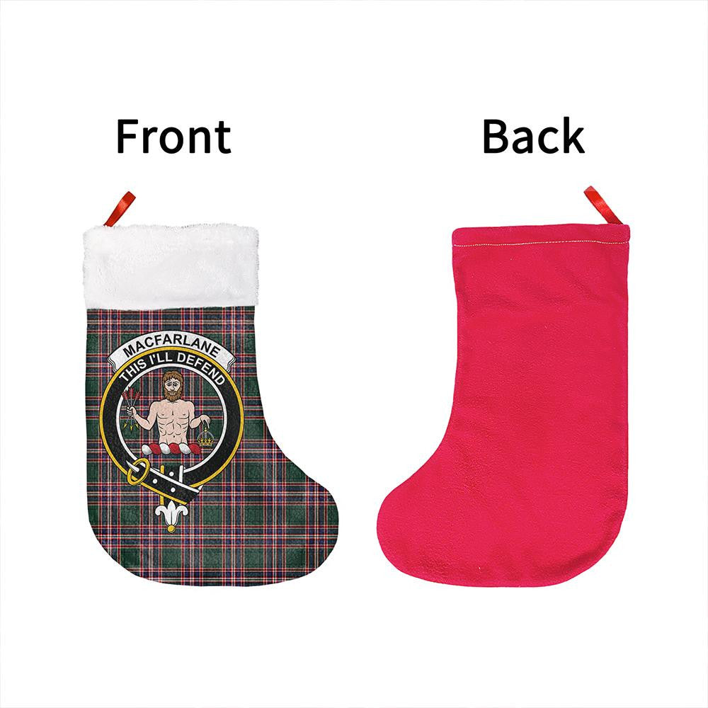 MacFarlane Hunting Modern Tartan Classic Crest Christmas Sock