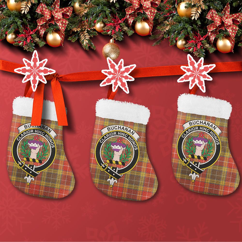 Buchanan Old Set Weathered Tartan Classic Crest Christmas Sock