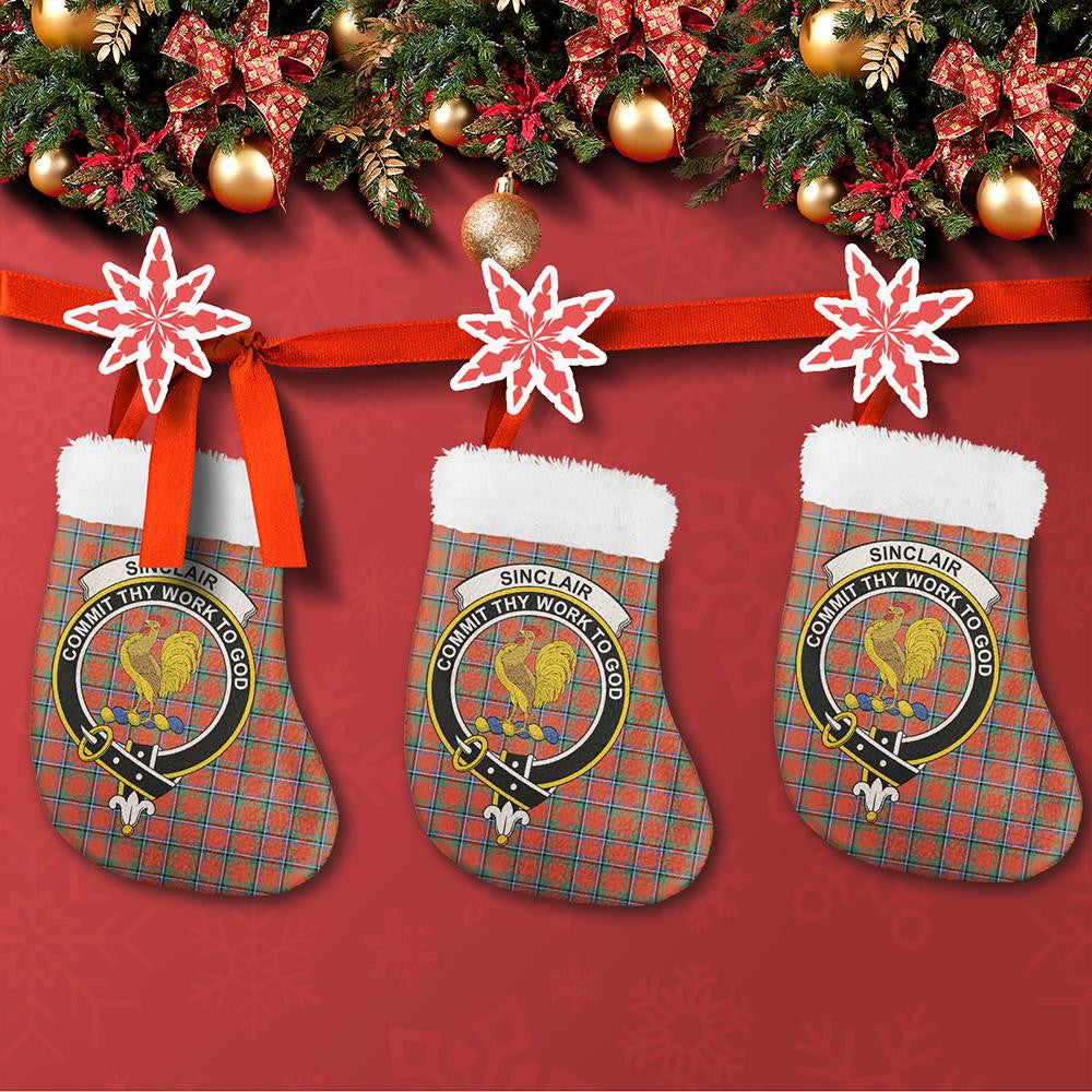 Sinclair Ancient Tartan Classic Crest Christmas Sock