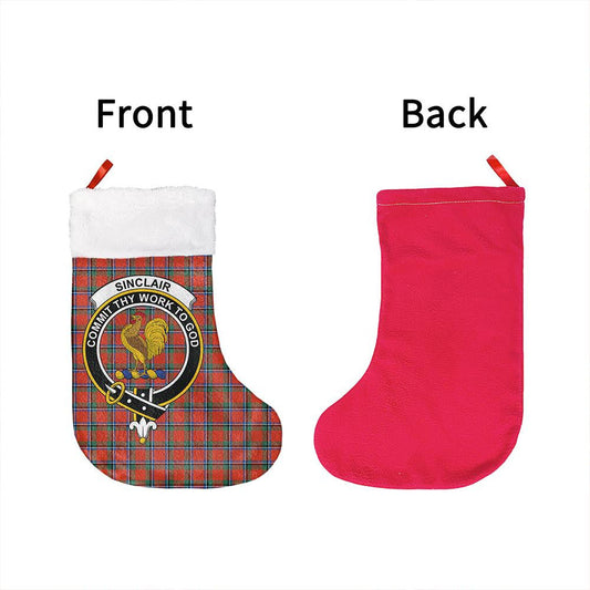 Sinclair Ancient Tartan Classic Crest Christmas Sock