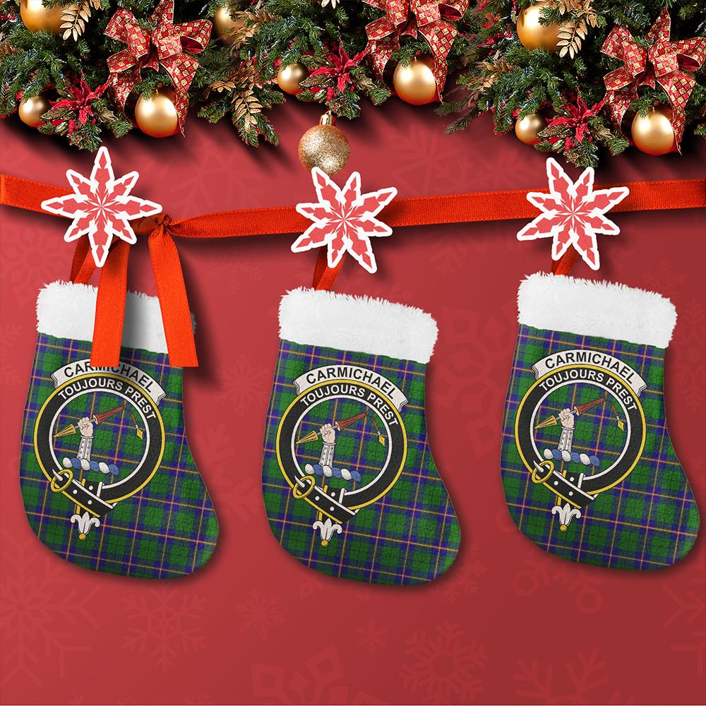 Carmichael Modern Tartan Classic Crest Christmas Sock