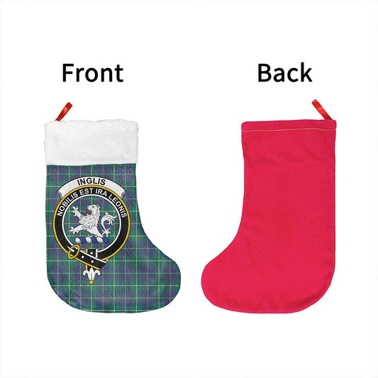 Inglis Ancient Tartan Classic Crest Christmas Sock