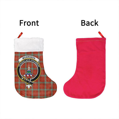 Morrison Red Ancient Tartan Classic Crest Christmas Sock