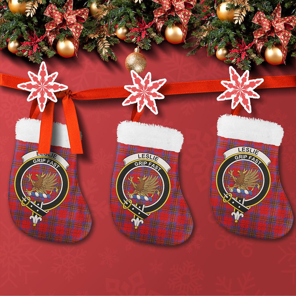 Leslie Modern Tartan Classic Crest Christmas Sock