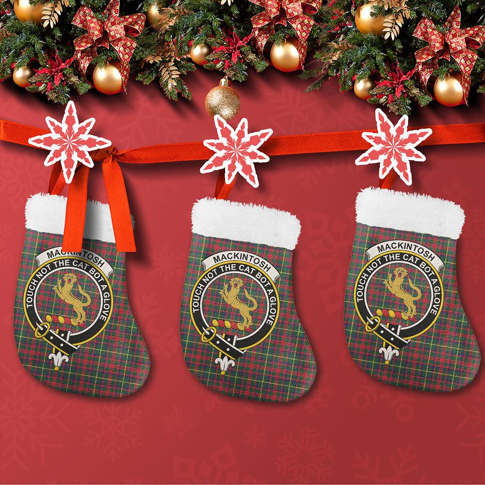 MacKintosh Hunting Modern Tartan Classic Crest Christmas Sock