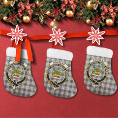 Douglas Grey Modern Tartan Classic Crest Christmas Sock