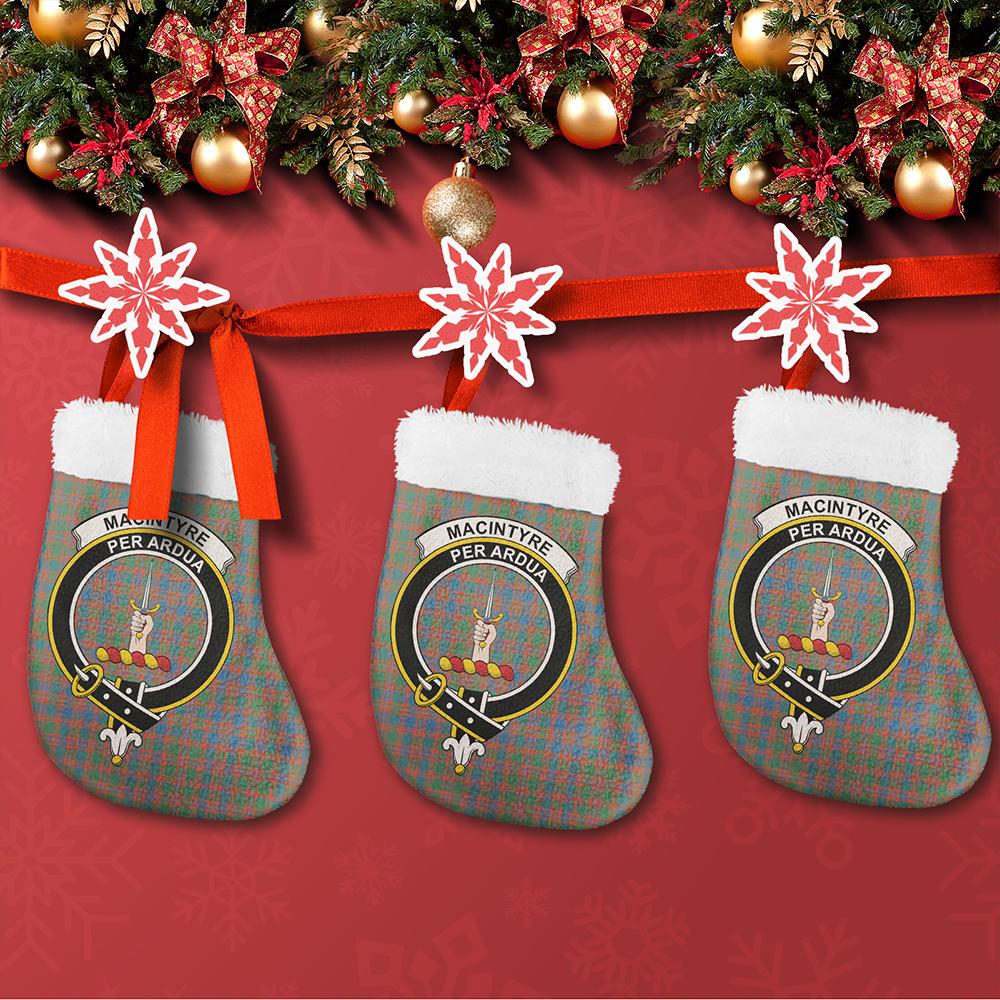 MacIntyre Ancient Tartan Classic Crest Christmas Sock