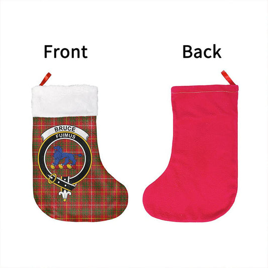 Bruce Modern Tartan Classic Crest Christmas Sock