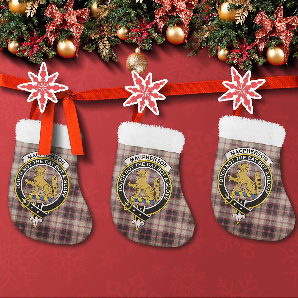 MacPherson Hunting Ancient Tartan Classic Crest Christmas Sock