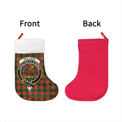 Pollock Modern Tartan Classic Crest Christmas Sock