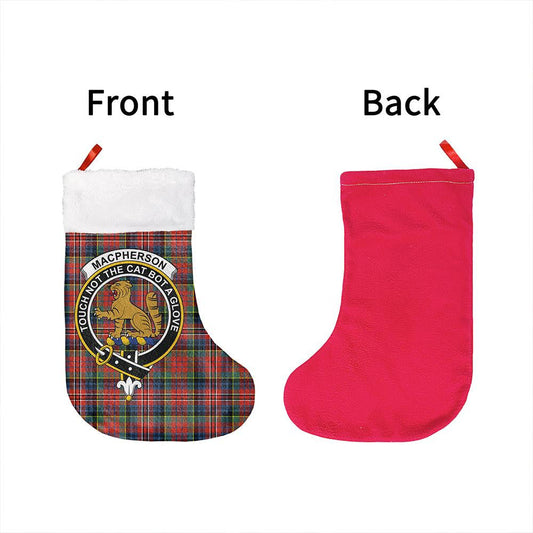 MacPherson Ancient Tartan Classic Crest Christmas Sock