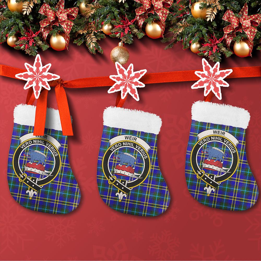 Weir Modern Tartan Classic Crest Christmas Sock