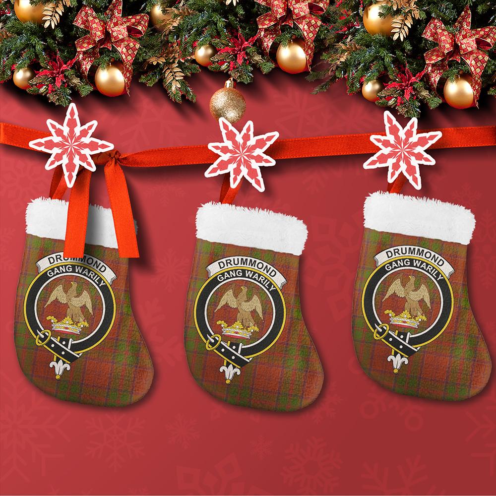 Drummond Clan Tartan Classic Crest Christmas Sock