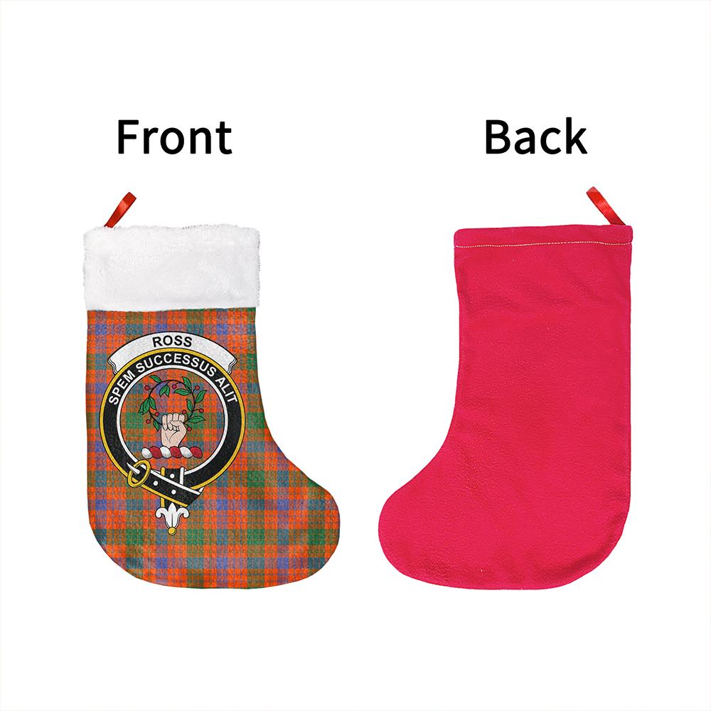 Ross Ancient Tartan Classic Crest Christmas Sock