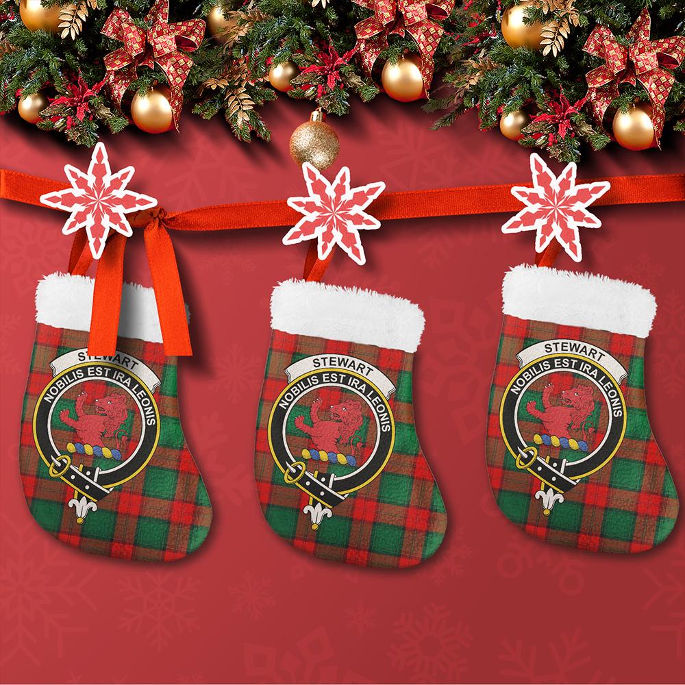 Stewart Atholl Modern Tartan Classic Crest Christmas Sock