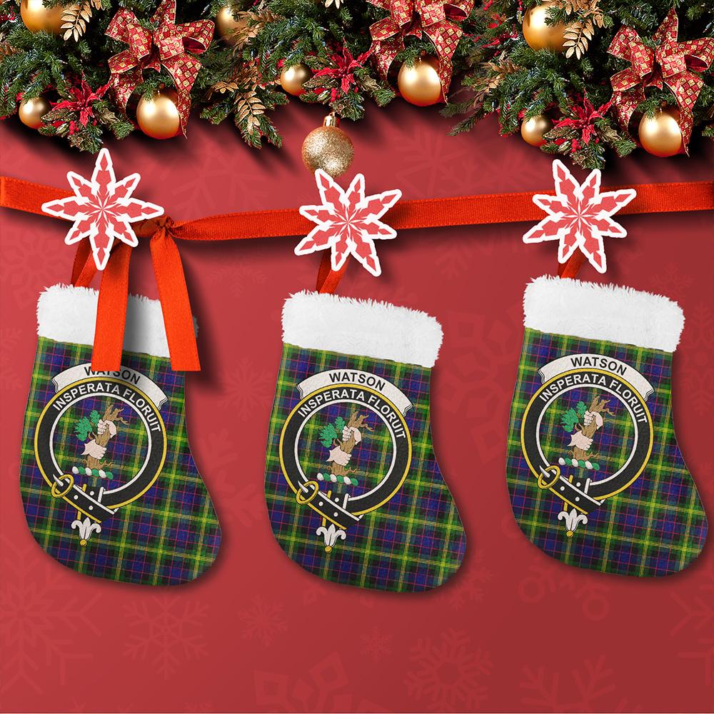 Watson Modern Tartan Classic Crest Christmas Sock