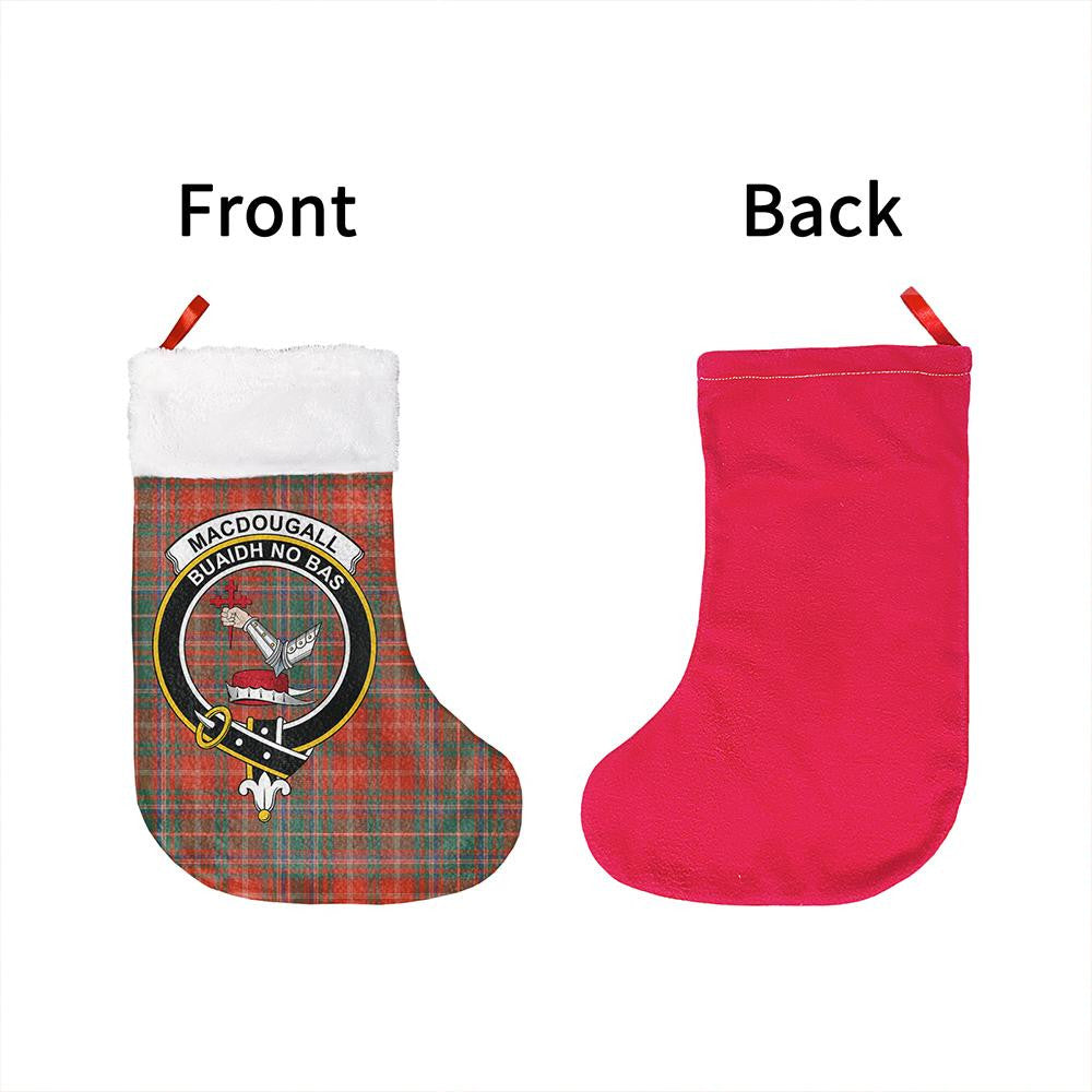 MacDougall Ancient Tartan Classic Crest Christmas Sock