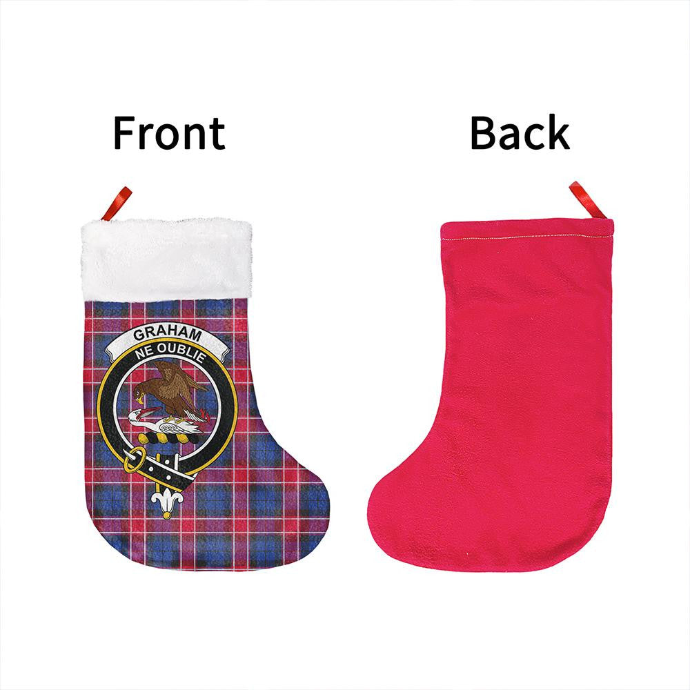 Graham of Menteith Red Tartan Classic Crest Christmas Sock