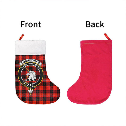 Cunningham Modern Tartan Classic Crest Christmas Sock