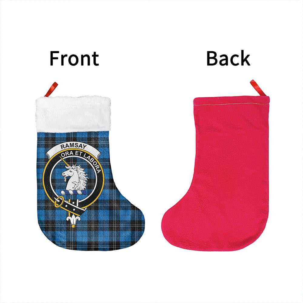 Ramsay Blue Ancient Tartan Classic Crest Christmas Sock