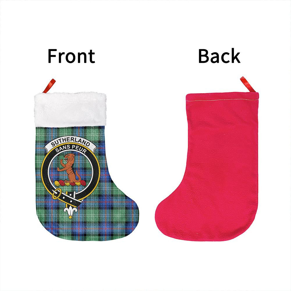 Sutherland Old Ancient Tartan Classic Crest Christmas Sock