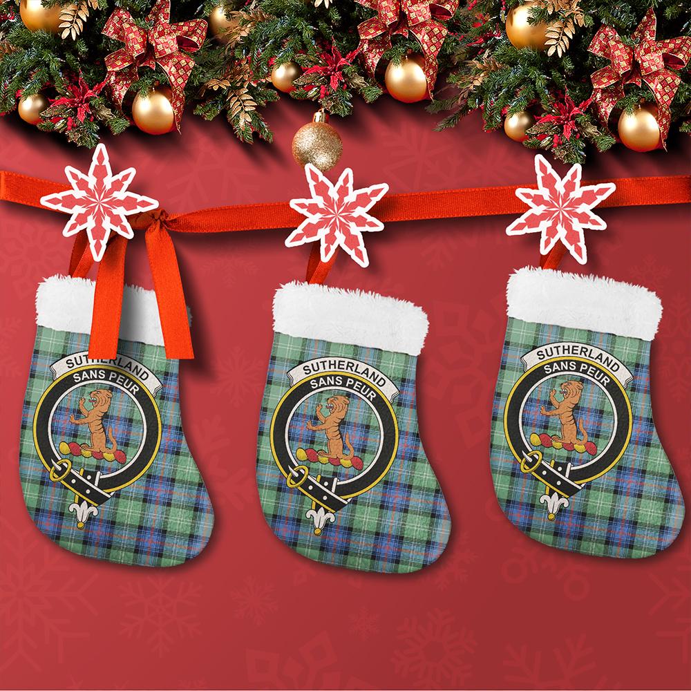 Sutherland Old Ancient Tartan Classic Crest Christmas Sock