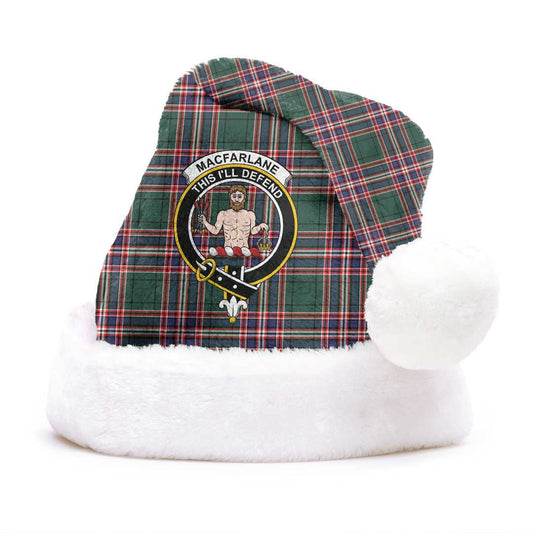 MacFarlane Hunting Modern Tartan Crest Christmas Hat