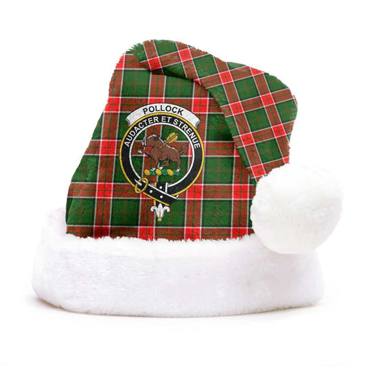 Pollock Modern Tartan Crest Christmas Hat