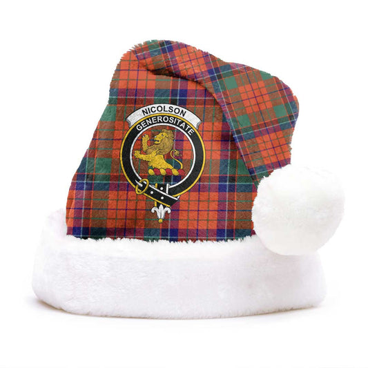 Nicolson Ancient Tartan Crest Christmas Hat