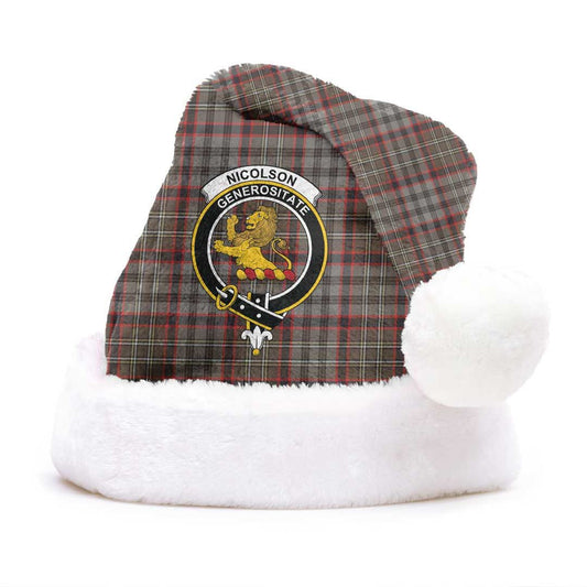 Nicolson Hunting Weathered Tartan Crest Christmas Hat