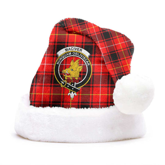 MacIver Modern Tartan Crest Christmas Hat