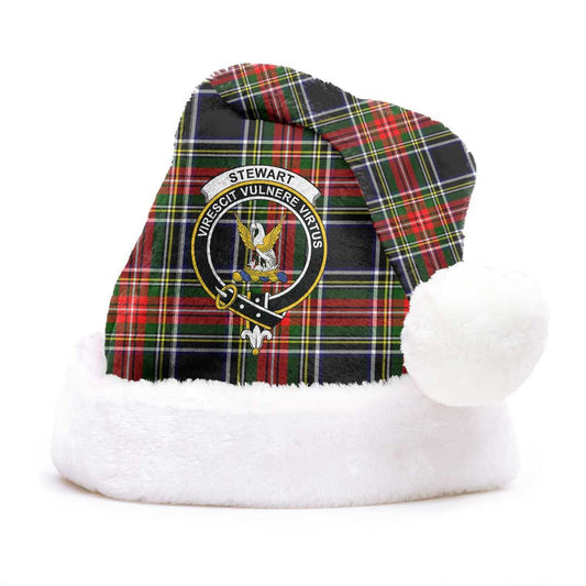 Stewart Black Tartan Crest Christmas Hat