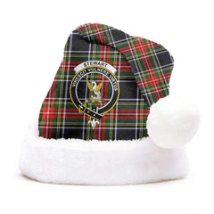 Stewart Black Tartan Crest Christmas Hat
