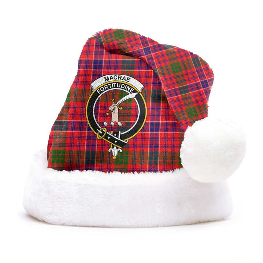 MacRae Modern Tartan Crest Christmas Hat