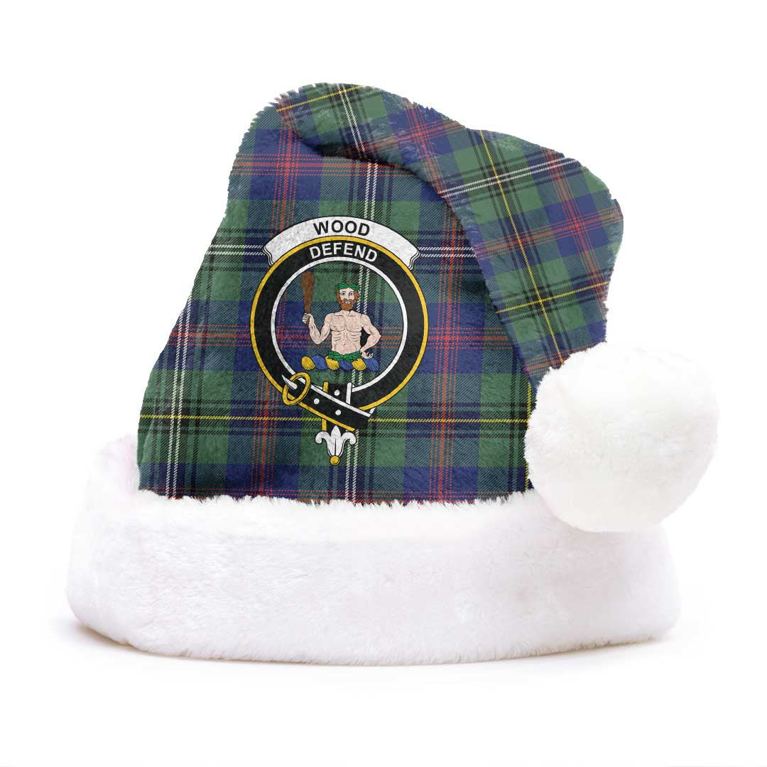 Wood Modern Tartan Crest Christmas Hat