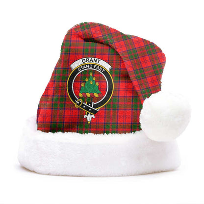 Grant Modern Tartan Crest Christmas Hat