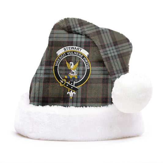 Stewart Old Weathered Tartan Crest Christmas Hat