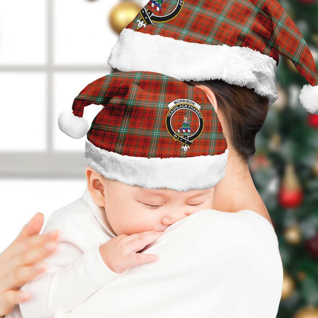 Morrison Red Ancient Tartan Crest Christmas Hat
