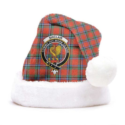 Sinclair Ancient Tartan Crest Christmas Hat