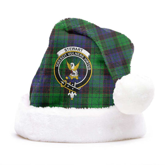 Stewart Old Modern Tartan Crest Christmas Hat