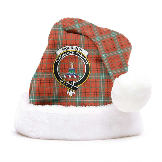 Morrison Red Ancient Tartan Crest Christmas Hat