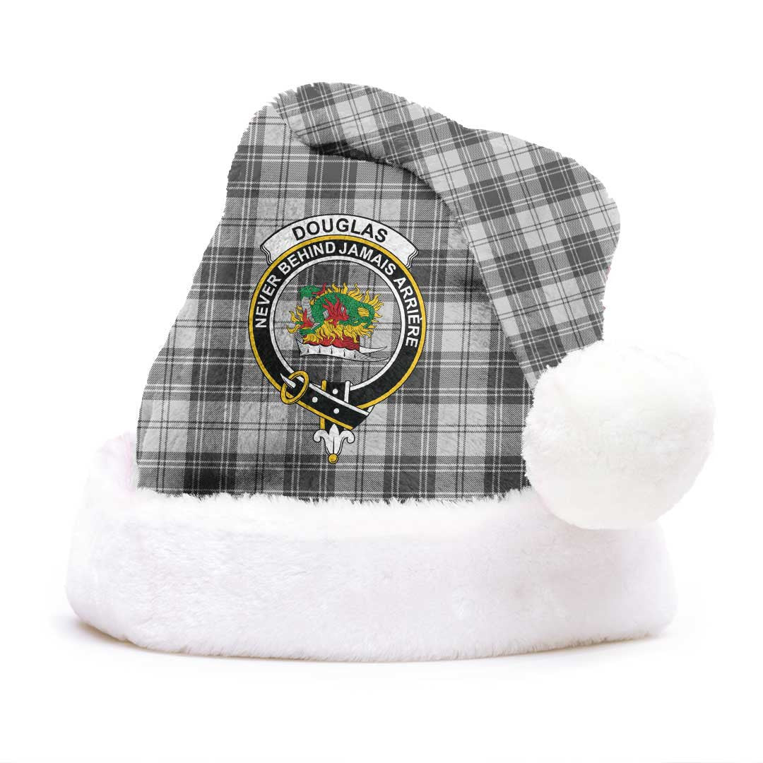 Douglas Grey Modern Tartan Crest Christmas Hat